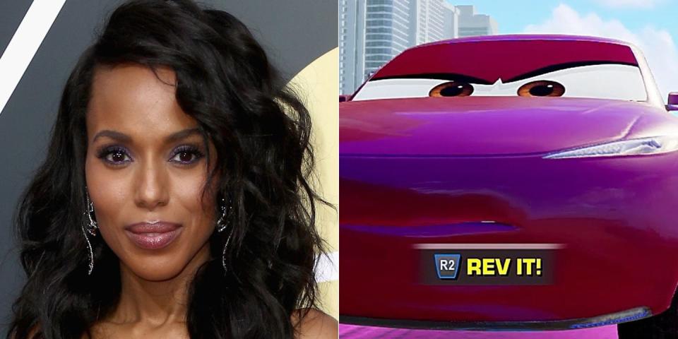 <p>Owen Wilson leads the<em> Cars</em> franchise as Lightning McQueen, but for the third film (released in 2017), Pixar added <em>Scandal</em>’s Kerry Washington in the small role of a statistical analyst.</p>