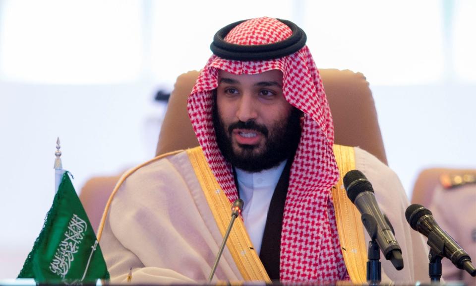 Saudi Crown Prince Mohammed bin Salman speaks in Riyadh on Nov. 26, 2017. (Photo: Bandar Algaloud/Saudi Royal Council/Handout/Anadolu Agency via Getty Images)