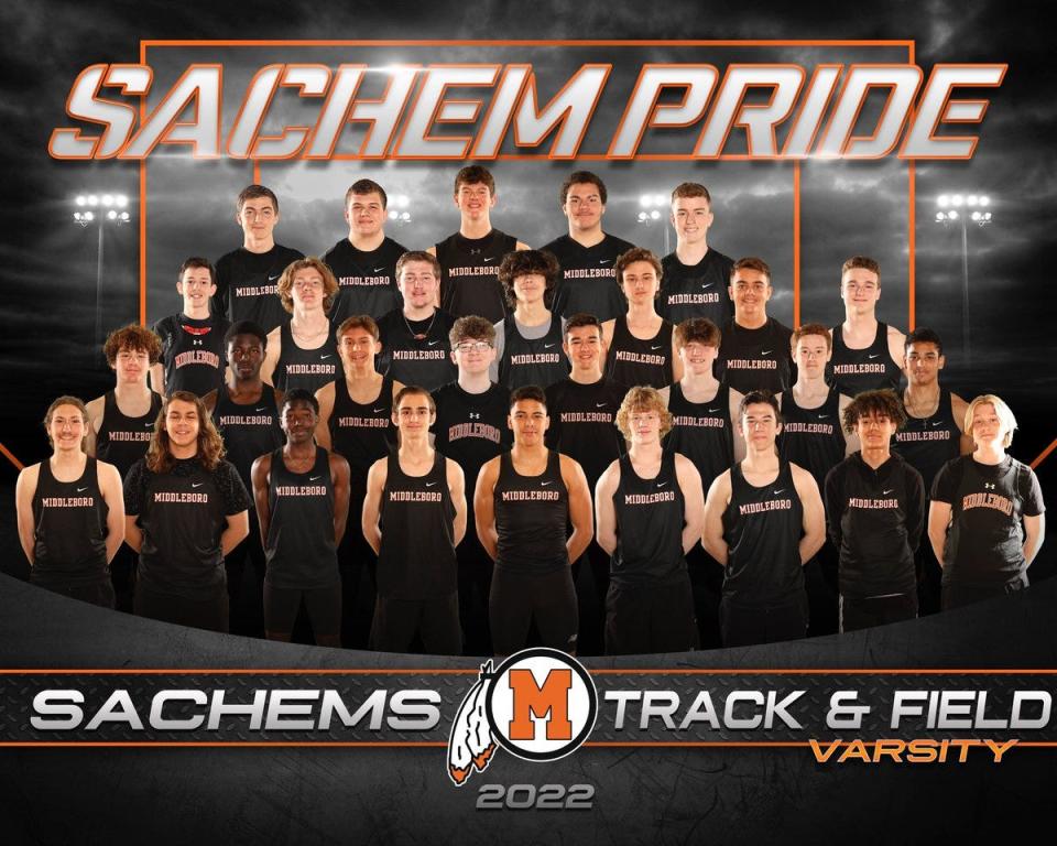 The Middleboro High boys outdoor track and field team.