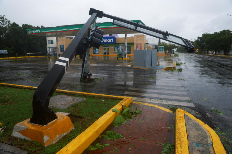 Vista de los estragos de beryl en Playa del Carmen. REUTERS/Jose Luis Gonzalez