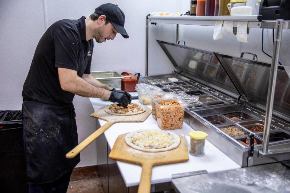 Neapolitan-style pizza is served at Gios Pizzeria Napoletana at The Market Common. Feb. 15, 2024.