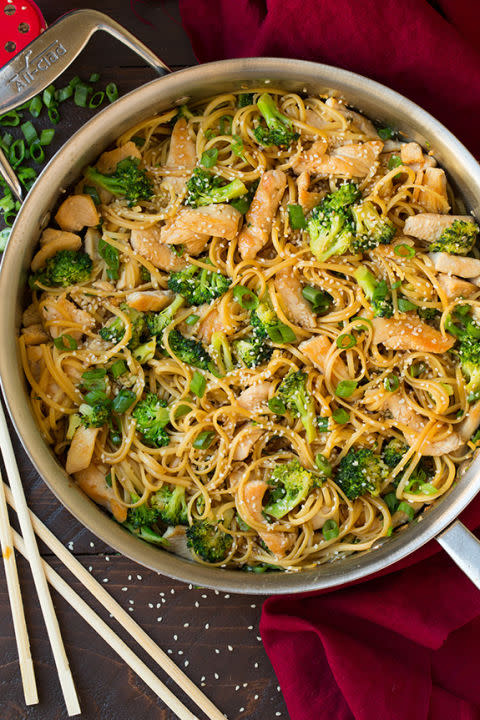 Sesame Noodles with Chicken and Broccoli