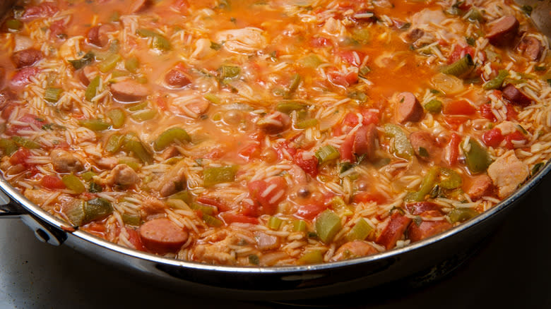 creole jambalaya with tomatoes