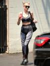 <p><i>Selling Sunset’</i>s Chrisine Quinn leaves a dance class in a workout set and space buns on Sunday in L.A. </p>