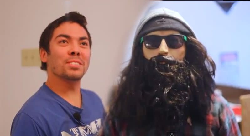 BEFORE AND AFTER: Mike King's transformation into a homeless man. Photo: YouTube.