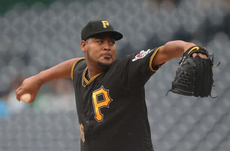 Sep 8, 2018; Pittsburgh, PA, USA; Pittsburgh Pirates starting pitcher Ivan Nova (46) delivers a pitch against the Miami Marlins during the first inning at PNC Park. Mandatory Credit: Charles LeClaire-USA TODAY Sports