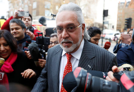 Vijay Mallya arrives to face an extradition request by India at Westminster Magistrates Court, in London, Britain, December 10, 2018. REUTERS/Peter Nicholls