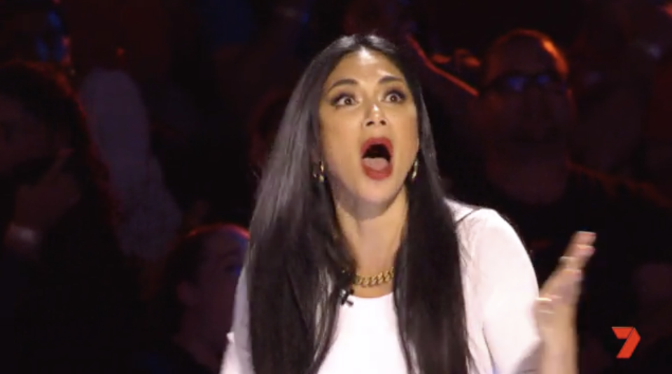 2019 Australia's Got Talent judge Nicole Scherzinger from Pussycat Dolls shocked by Apollo Jackson magic stunt with fire gone wrong. 