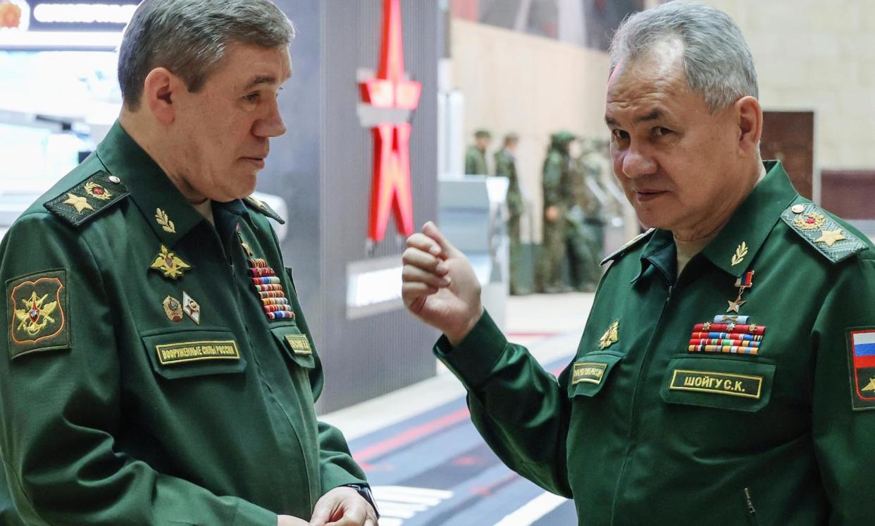 <span>Sergei Shoigu, right, pictured with Valery Gerasimov in December last year.</span><span>Photograph: AP</span>