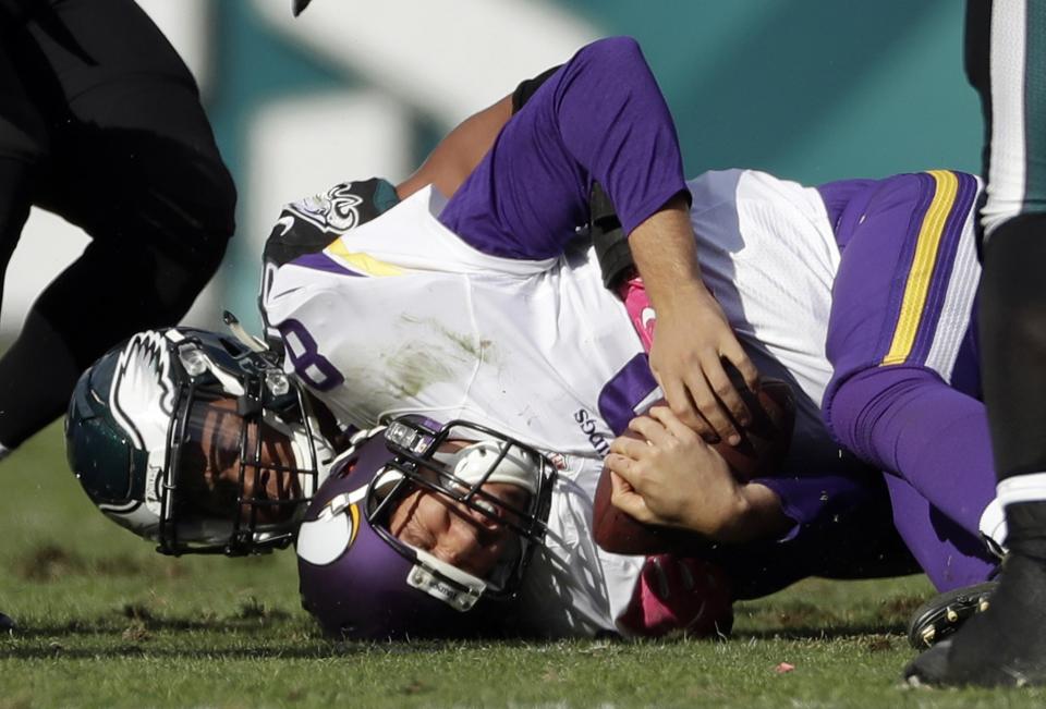 Sunday wasn't a great day for Sam Bradford and the Vikings in Philadelphia (AP)