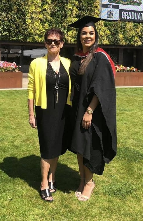 Jasmine with her mum, Julie, at her graduation.