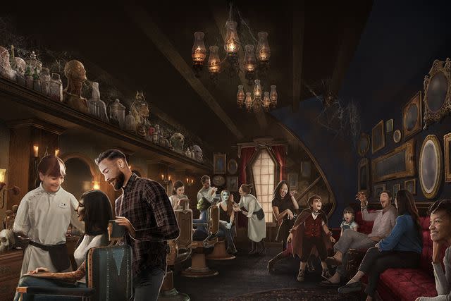 <p>Courtesy of Universal</p> Guests transform into monsters in concept art for Dark Universe at Universal Epic Universe