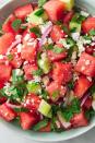 <p>Watermelon + cucumbers is one of the most refreshing combos of all time. Throw in some mint, red onion, and feta and toss it all with a very simple vinaigrette (just olive oil + red wine vinegar), and you've got yourself a mean summer salad. It's the perfect <a href="https://www.delish.com/uk/cooking/recipes/g32708558/vegetarian-side-dishes/" rel="nofollow noopener" target="_blank" data-ylk="slk:summer side;elm:context_link;itc:0;sec:content-canvas" class="link ">summer side</a> to go along <a href="https://www.delish.com/uk/cooking/recipes/a28841199/best-grilled-chicken-breast-recipe/" rel="nofollow noopener" target="_blank" data-ylk="slk:grilled chicken;elm:context_link;itc:0;sec:content-canvas" class="link ">grilled chicken</a> or even a <a href="https://www.delish.com/uk/cooking/recipes/g30993382/best-burger-recipes/" rel="nofollow noopener" target="_blank" data-ylk="slk:hamburger—beef, chicken, or veggie;elm:context_link;itc:0;sec:content-canvas" class="link ">hamburger—beef, chicken, or veggie</a>! </p><p>Get the <a href="https://www.delish.com/uk/cooking/recipes/a32998257/watermelon-salad-feta-mint-recipe/" rel="nofollow noopener" target="_blank" data-ylk="slk:Watermelon Feta Salad;elm:context_link;itc:0;sec:content-canvas" class="link ">Watermelon Feta Salad</a> recipe.</p>