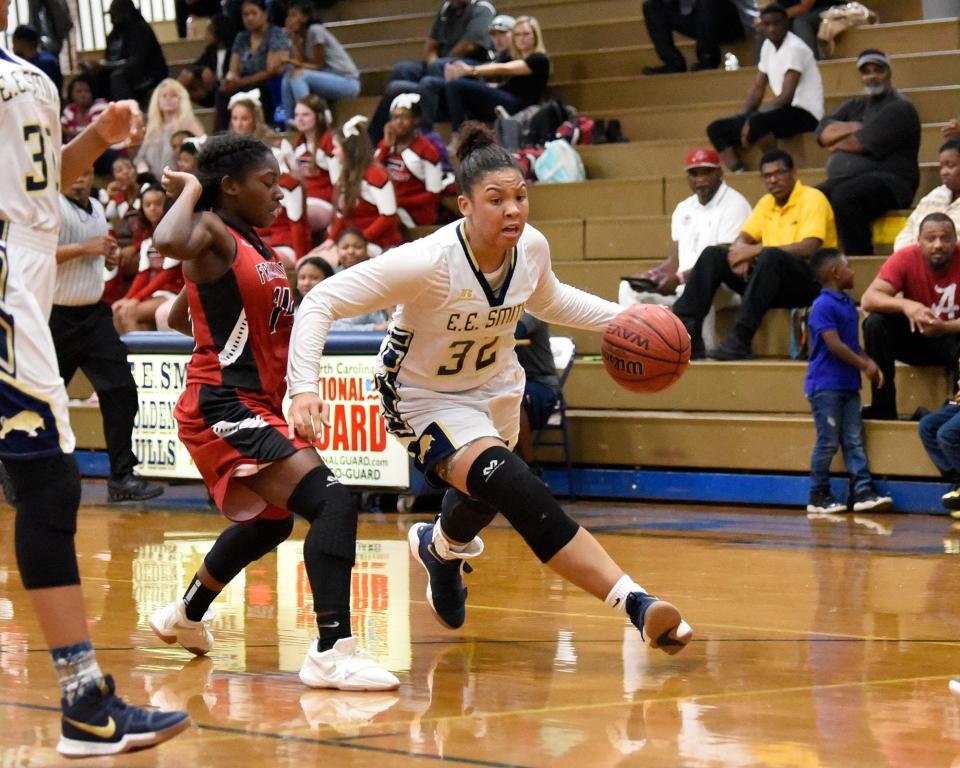 Alexandria Scruggs won two NCISAA championships in three trips to the finals with Trinity Christian. As a senior at E.E. Smith, she was named all-state. Scruggs went on to play at Wake Forest.