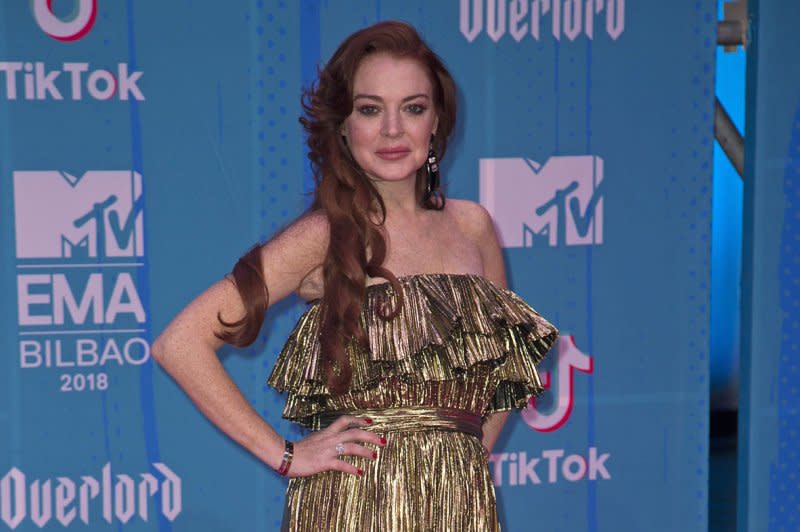 Lindsay Lohan attends the MTV Europe Music Awards in 2018. File Photo by Sven Hoogerhuis/UPI