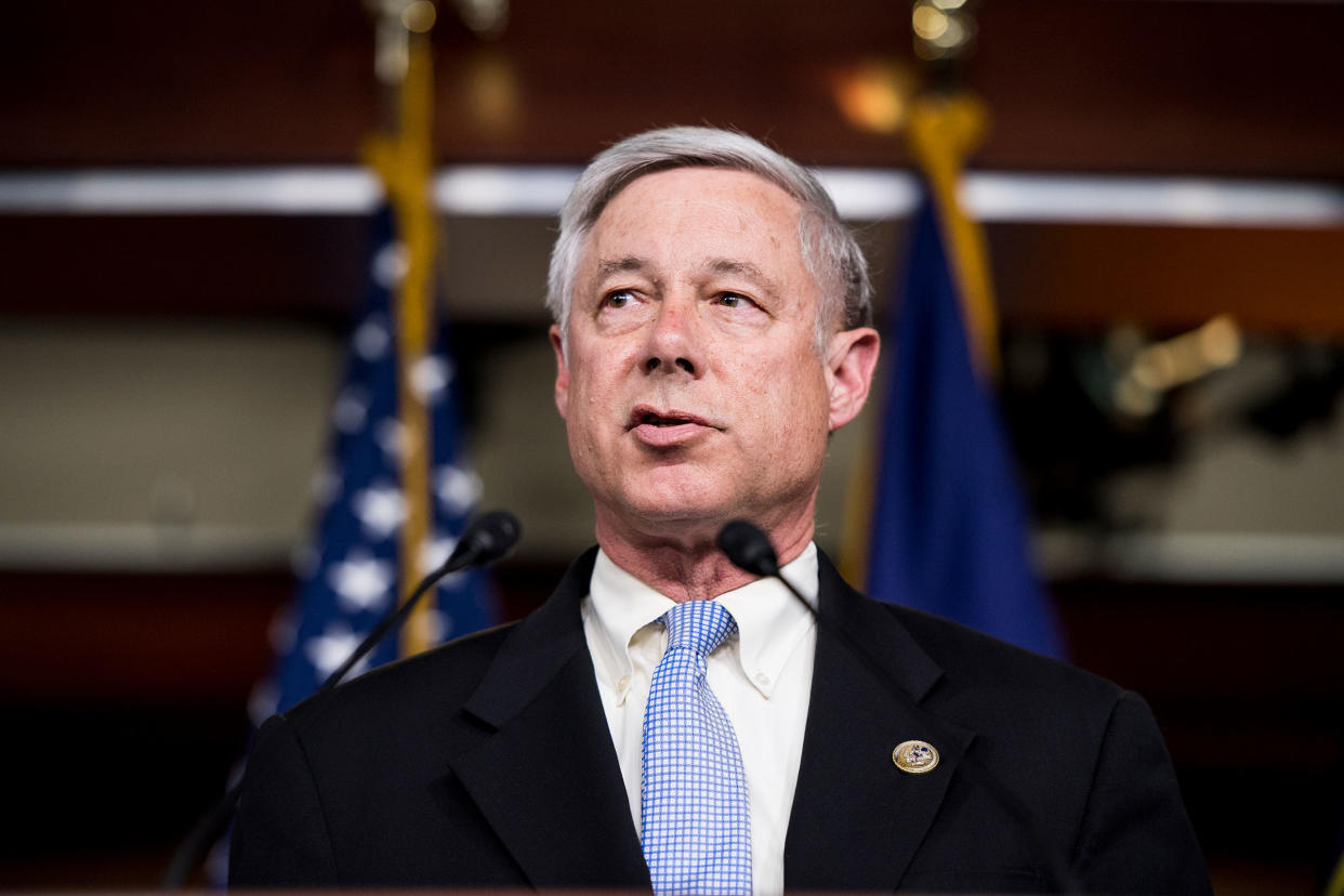 Rep. Fred Upton speaks during a news conference at the Capitol on May 9, 2018.