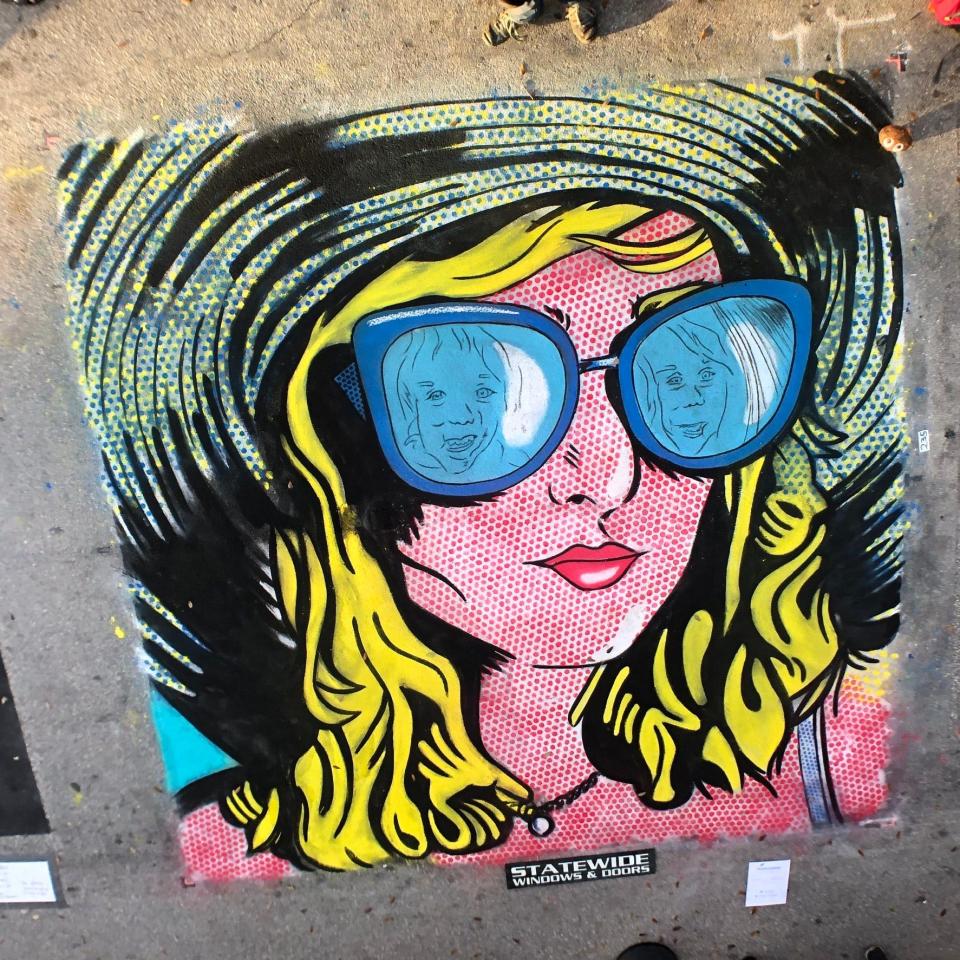 Professional chalk artist Zachary Herndon created this piece last year when he attended the Lake Worth Beach Street Painting Festival.