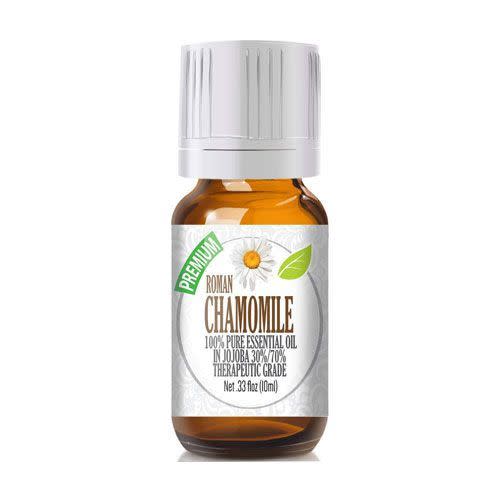 <p>Roman Chamomile Essential Oil</p><p>amazon.com</p><p>$9.99</p><p><a href="https://www.amazon.com/dp/B00O13LCFE?tag=syn-yahoo-20&ascsubtag=%5Bartid%7C2140.a.19904702%5Bsrc%7Cyahoo-us" rel="nofollow noopener" target="_blank" data-ylk="slk:Shop Now;elm:context_link;itc:0;sec:content-canvas" class="link rapid-noclick-resp">Shop Now</a></p><span class="copyright">amazon.com</span>