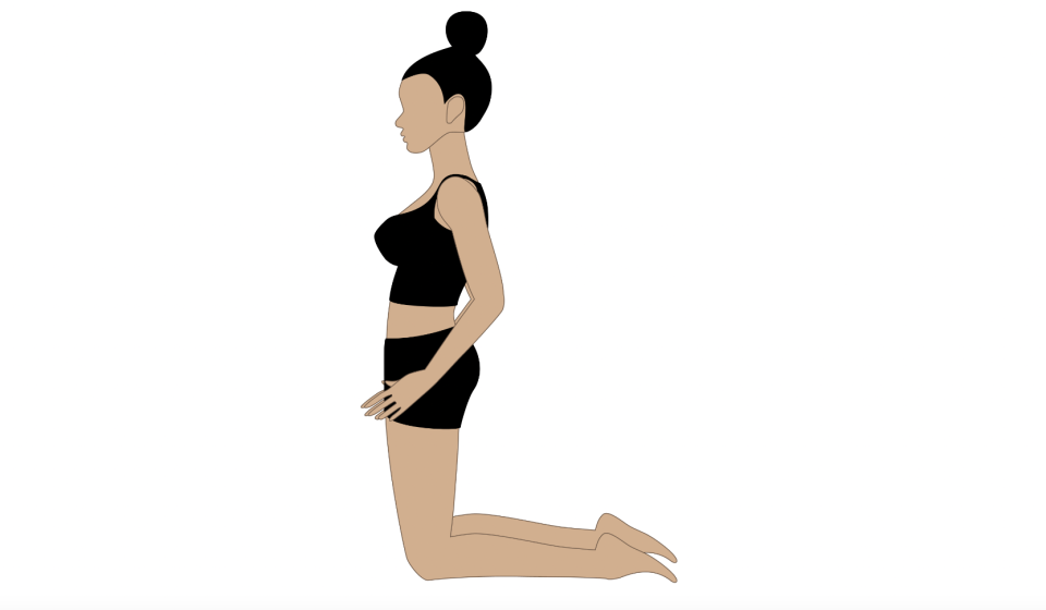 產後居家瘦身運動：跪姿向後拉伸幫助改善腹直肌分離 (示意圖/Getty image)