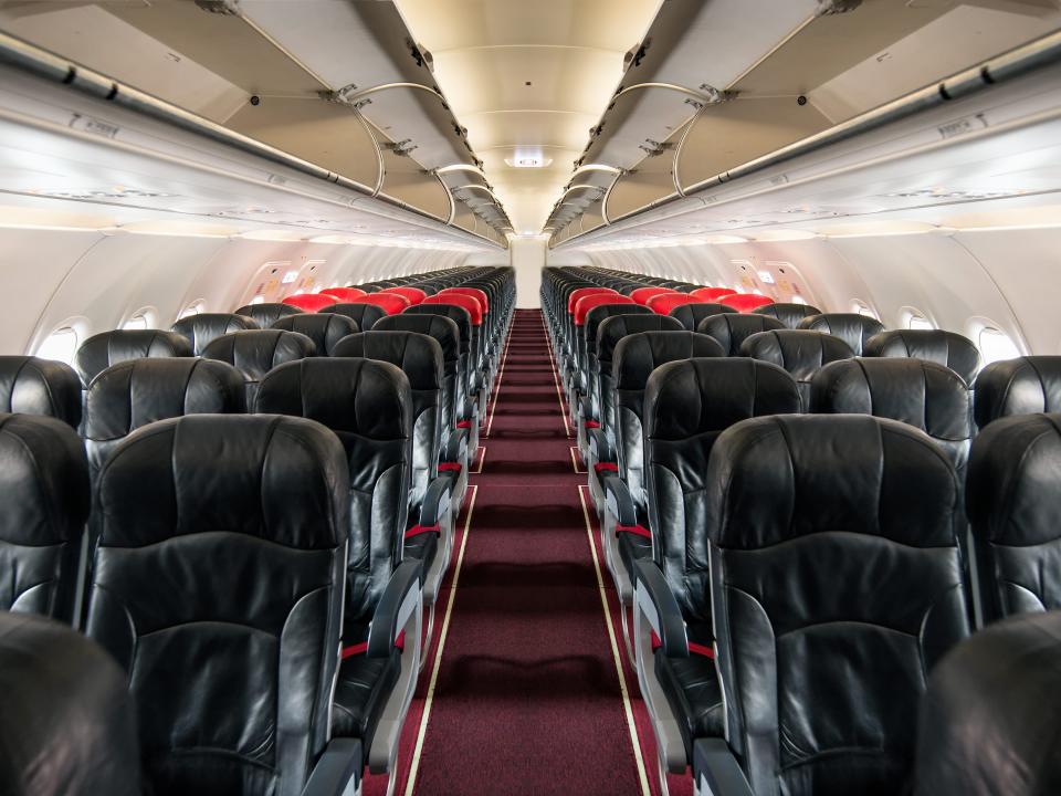 Empty seats in aircraft.