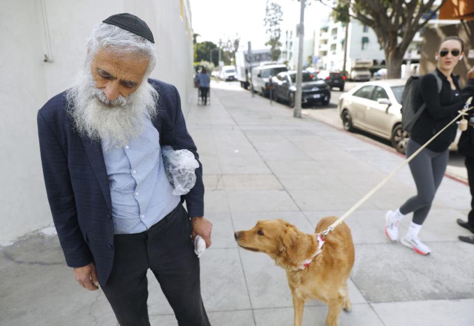 Joseph Haber shops along Pico Bouelevard on Friday.