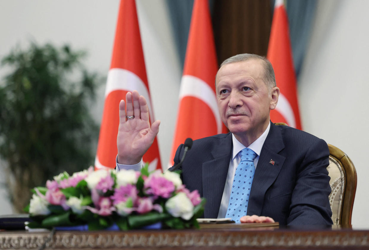  Recep Tayyip Erdogan, ici le 27 avril 2023, n’abordait pas en position de force la présidentielle contre Kemal Kiliçdaroglu.