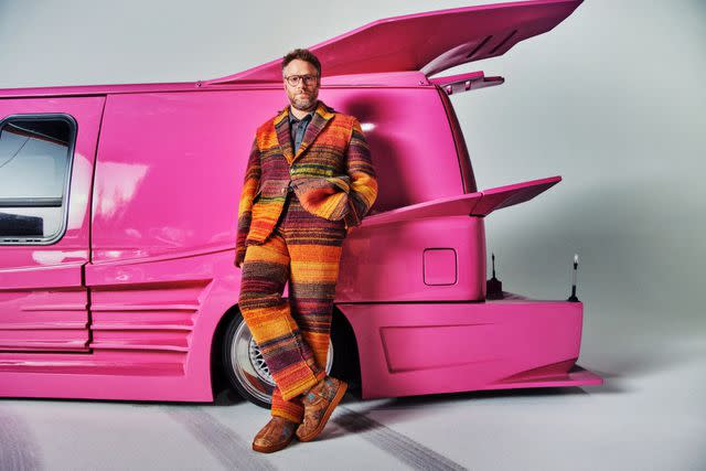 <p>Sam Nixon</p> Seth Rogen poses for the campaign for The Elder Statesman and UGG's new collab