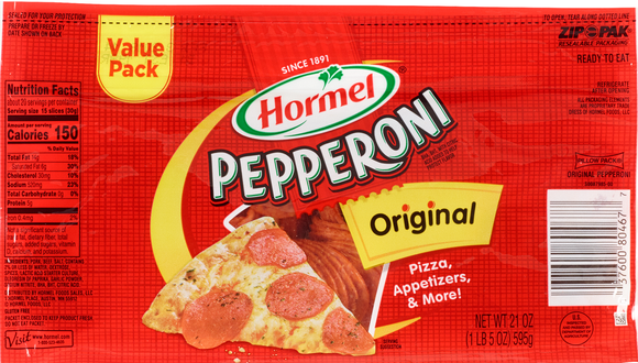 Hormel pepperoni label