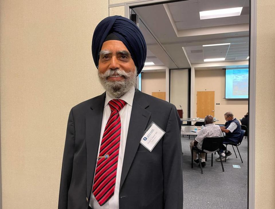 Dr. Ranjit Rajpal, a Madera-based cardiologist, poses for a photo at the 43rd Annual Central Valley Cardiology Symposium held at the Madera County Office of Education on Saturday, Sept. 16, 2023.