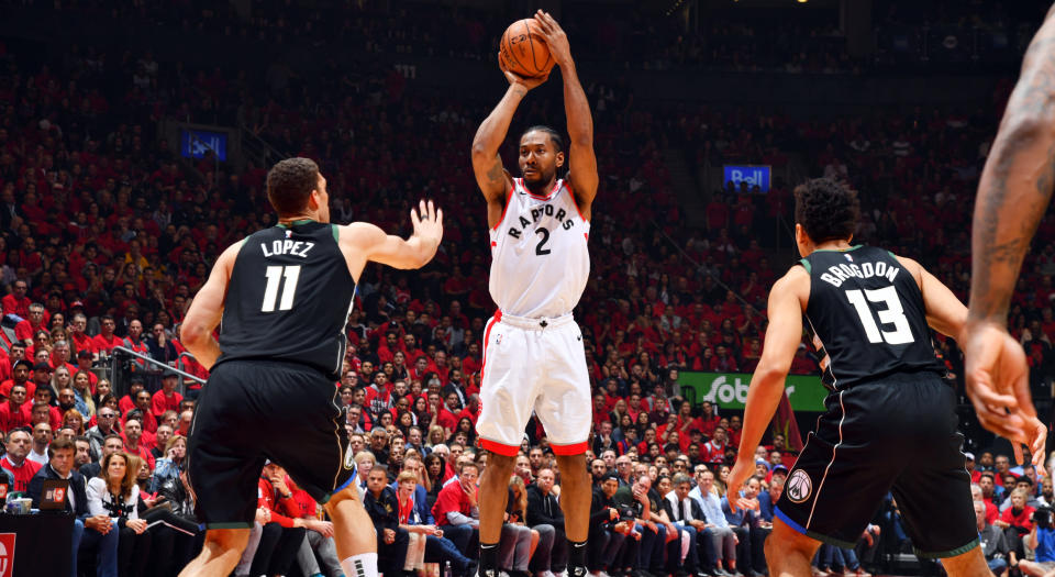 The legend of Kawhi Leonard as a Toronto Raptor continues to grow. (Photo by Jesse D. Garrabrant/NBAE via Getty Images)