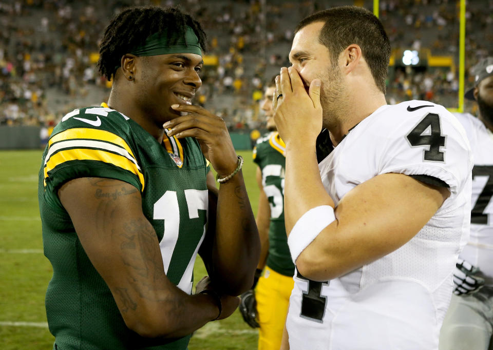 Davante Adams is a big believer in Derek Carr. (Photo by Dylan Buell/Getty Images)