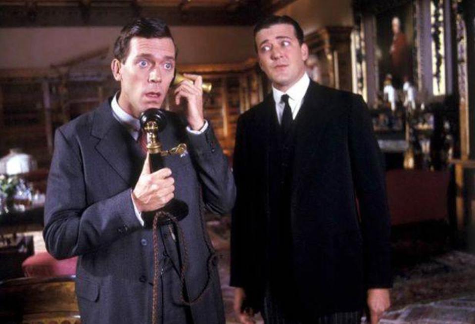 Hugh Laurie and Stephen Fry in their hit Nineties comedy series, ‘Jeeves and Wooster’ (REX FEATURES)