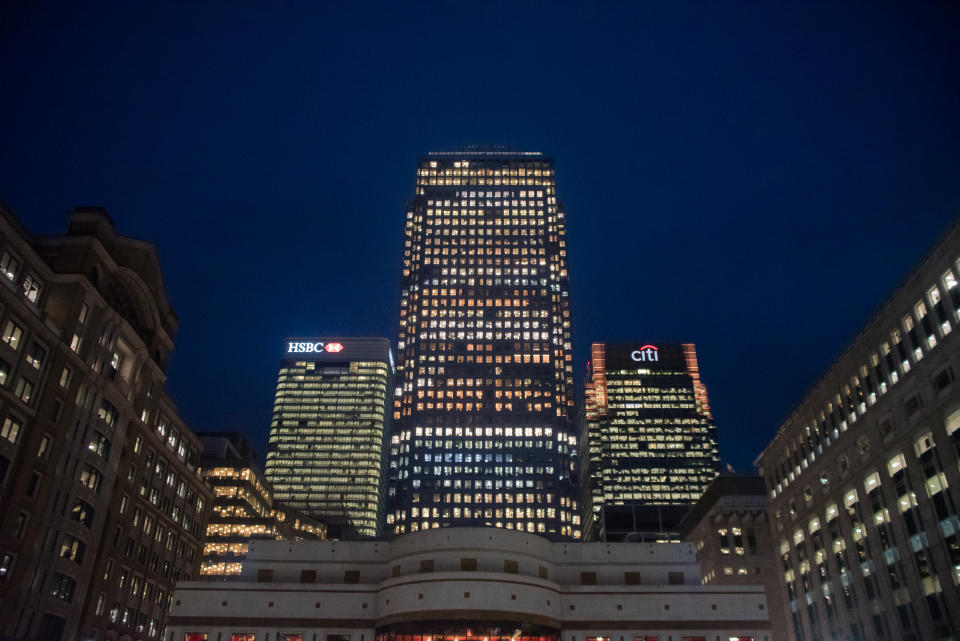 Canary Wharf in London will lose the two EU agencies from April 2019 (Alberto Pezzali/NurPhoto via Getty Images)