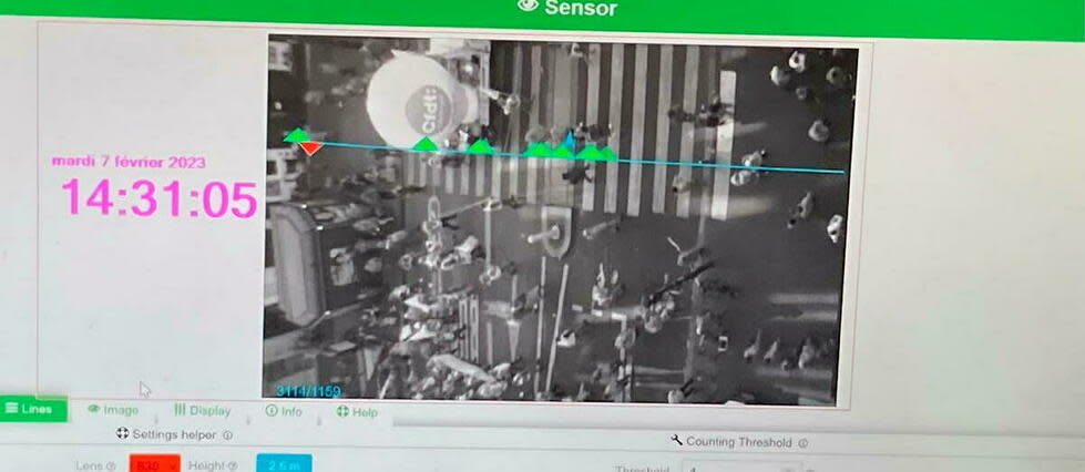 A l’aide d’un capteur et d’un algorithme développés par Eurecam, entreprise spécialisée dans le comptage de flux, Occurrence compte le nombre de manifestants.  - Credit:TD
