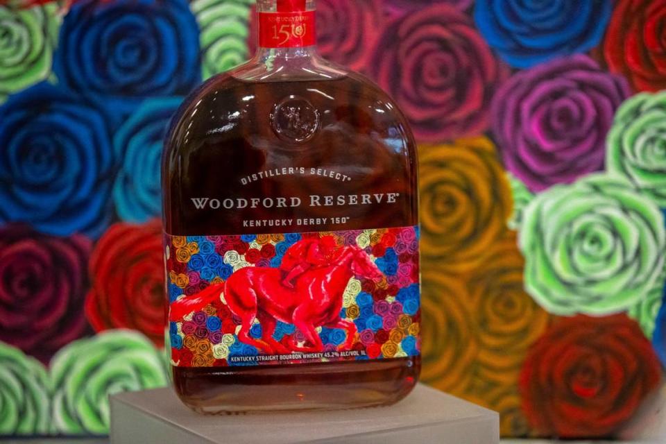 Woodford Reserve’s 2024 commemorative Kentucky Derby bottle features the artwork of Cynthiana-based artist Wylie Caudill. Tuesday, March 5, 2024