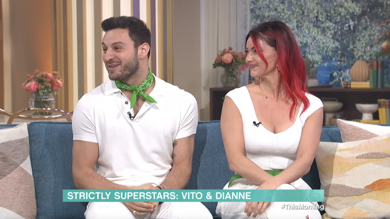 Strictly's Vito Coppola and Dianne Buswell appeared on This Morning. (ITV screengrab)