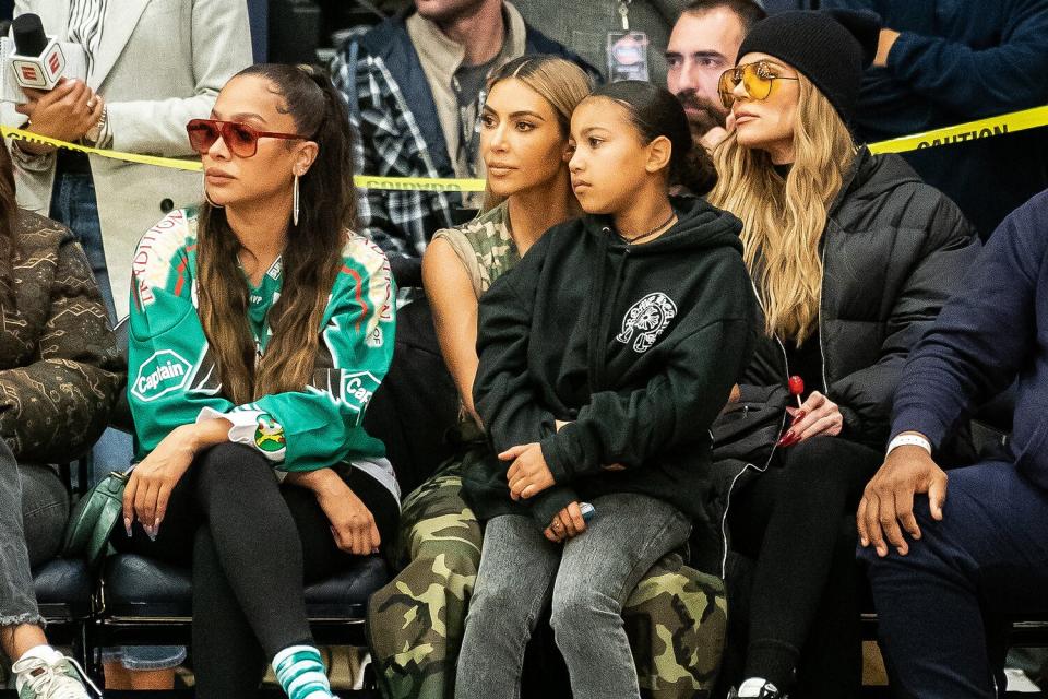 Lala Shares Photos of Kim Kardashian and North West Cheering on Her Son Kiyan at Basketball Game