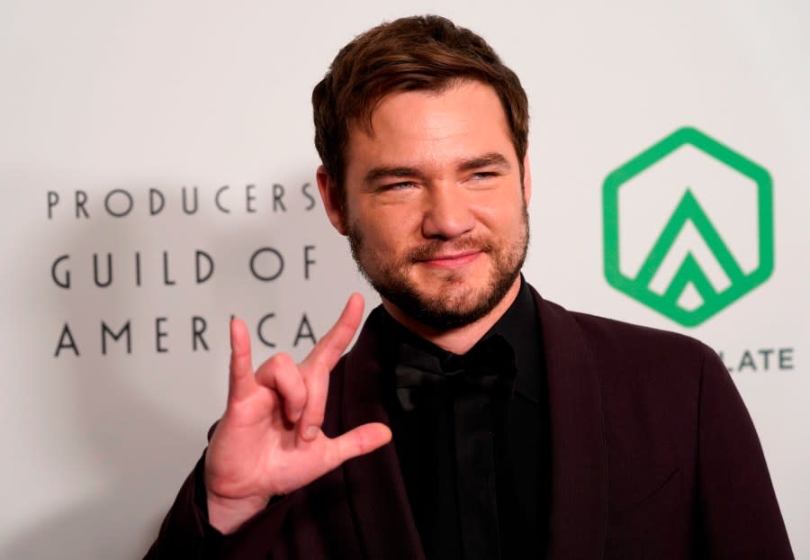 FILE – Daniel Durant arrives at the 33rd annual Producers Guild Awards on Saturday, March 19, 2022, in Los Angeles. Durant will perform the national anthem in American sign language at the Super Bowl. (AP Photo/Chris Pizzello, File)