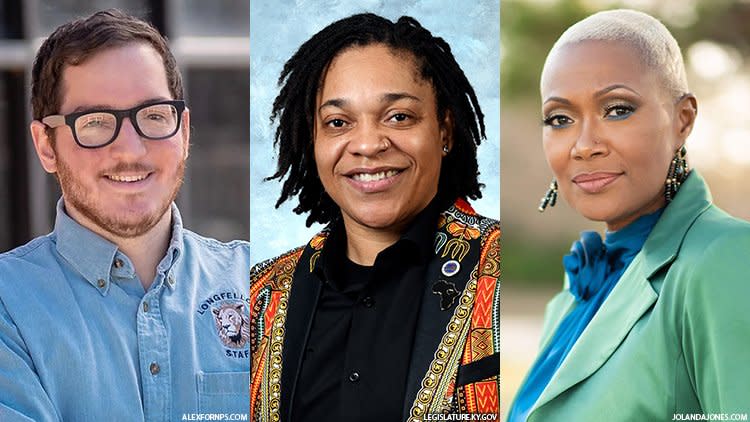 Alex Ruggiers, member of the Norman, Okla., Board of Education; Keturah Herron, Kentucky state representative, and Jolanda Jones, Texas state representative.