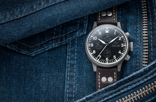 Laco1925推出Type C限量三眼計時碼錶，致敬歷史航海錶，搭配鉚釘牛皮錶帶，經典設計讓飛行錶迷愛不釋手。(圖／曾俊璋提供)