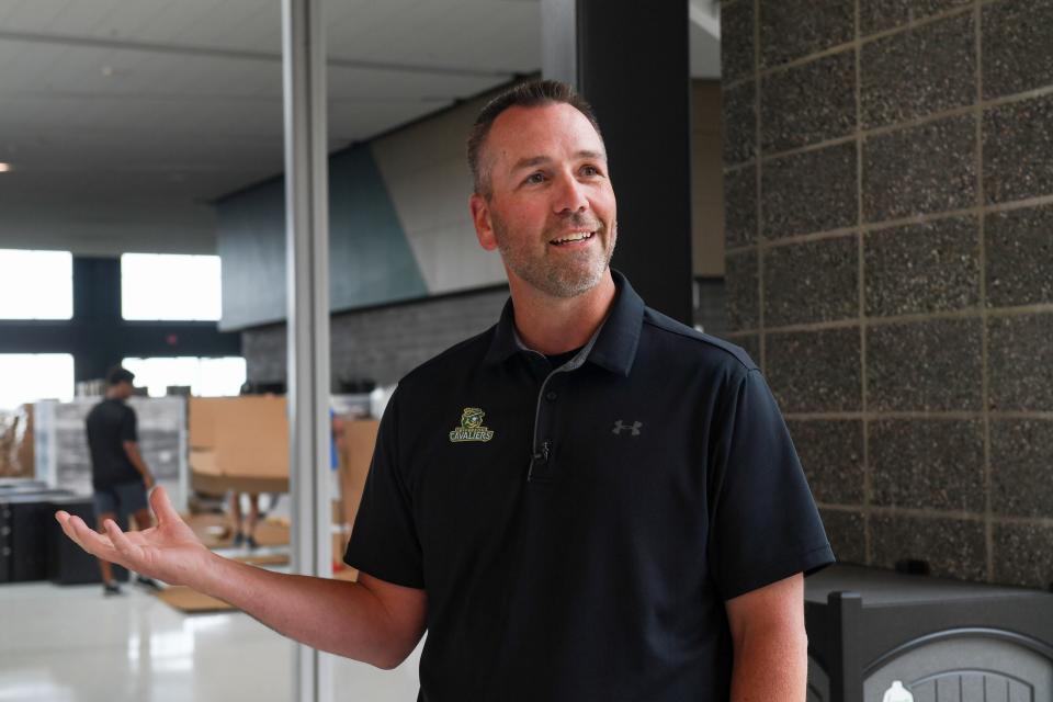 Jefferson High School Principal Dan Conrad gives a tour of the new school building on Tuesday, June 22, 2021, in Sioux Falls.