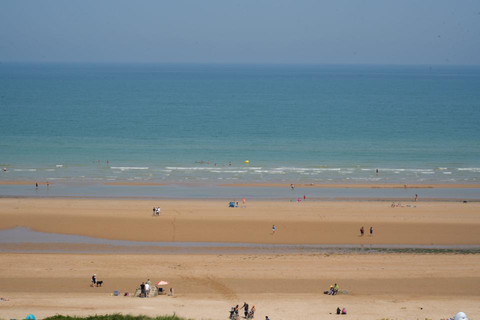 An overview of Omaha Beach in Normandy, France.