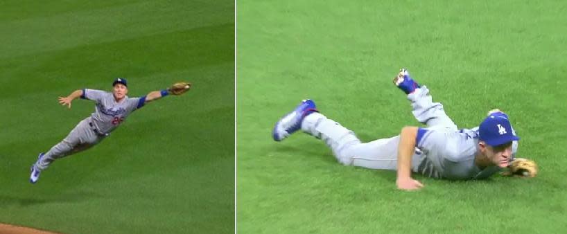 Chase Utley sells out to preserve Rich Hill’s perfect game bid. (MLB.TV)