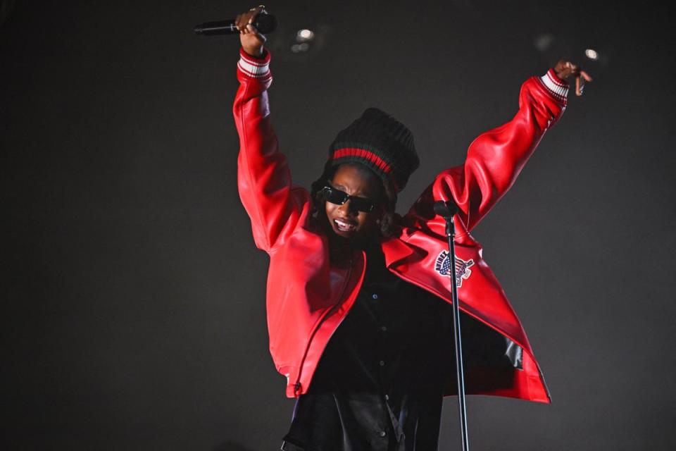 Little Simz playing Glastonbury (REUTERS)