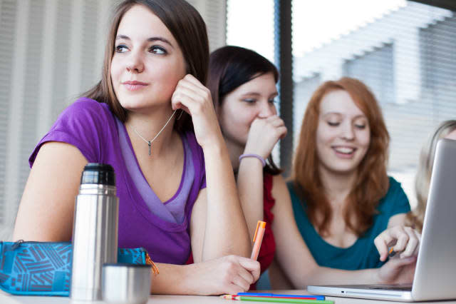 Students in class (color toned image)