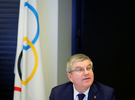 International Olympic Committee (IOC) President Thomas Bach arrives for an Executive Board meeting in Pully near Lausanne, Switzerland December 6, 2017. REUTERS/Denis Balibouse