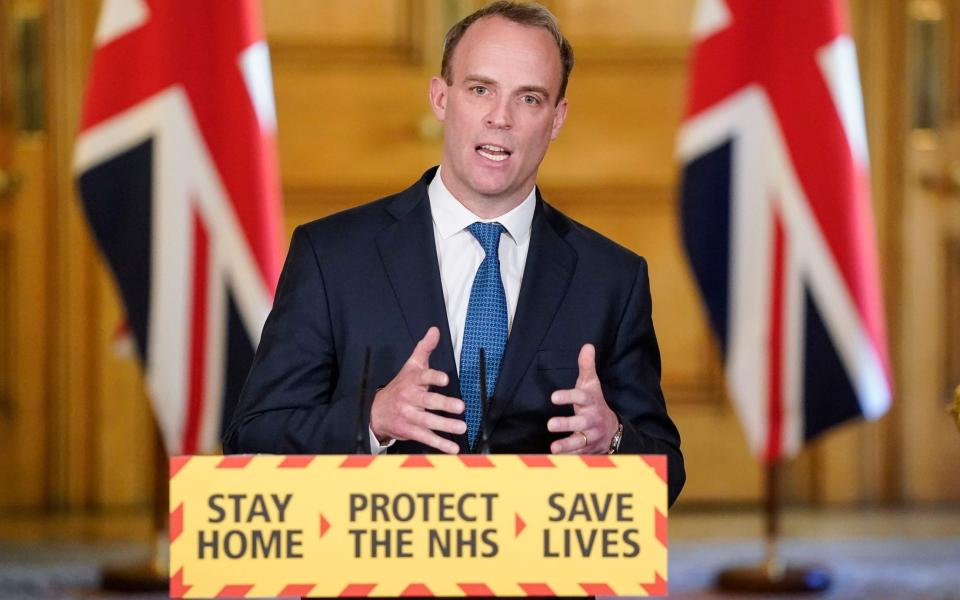 Dominic Raab had said stopping flights would end the repatriation of British tourists - Andrew Parsons/10 Downing Street/Crown Copyright/PA