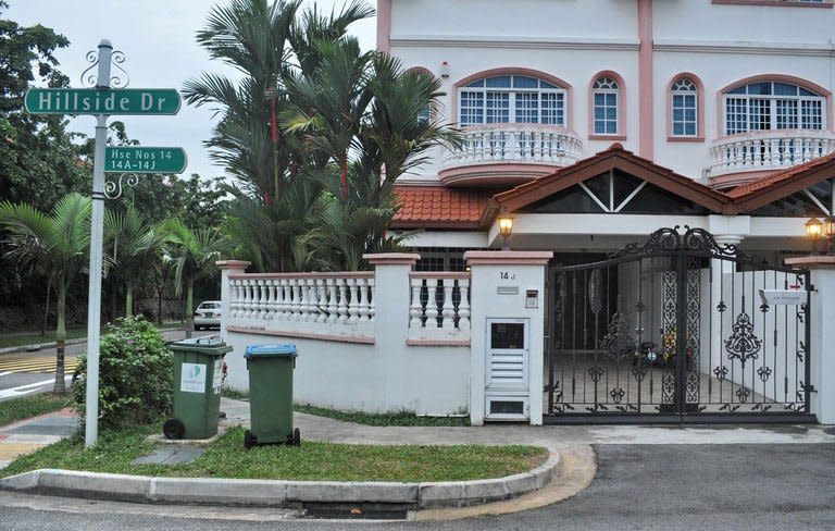 The house on July 14, 2013 where Singapore policeman Iskandar Rahmat allegedly killed car workshop owner Tan Boon Sin. The man was fatally slashed in his home while his son's body was found a kilometre away