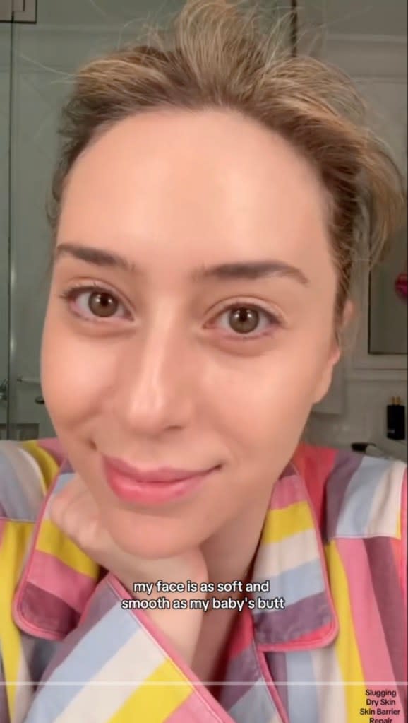 “I do this at night when I’m in a very dry climate or my skin is super dry and parched, and I do it after washing my face,” Idriss said in a trending TikTok from December. TikTok/@shereeneidriss