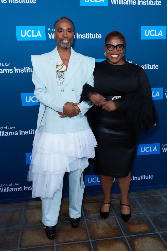 LOS ANGELES, CALIFORNIA - APRIL 04: Billy Porter and Mary Martha Ford attend The Williams Institute's 2024 The Legacy Gala honoring Chuck Williams at The Ebell Club of Los Angeles on April 04, 2024 in Los Angeles, California. (Photo by Unique Nicole/Getty Images)
